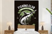 Behang - Fotobehang Vis - Retro - Illustratie - Breedte 170 cm x hoogte 260 cm
