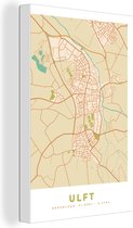 Canvas Schilderij Ulft - Kaart - Vintage - Plattegrond - Stadskaart - 40x60 cm - Wanddecoratie