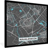 Fotolijst incl. Poster - Plattegrond - Kaart - Stadskaart - Naaldwijk - 40x40 cm - Posterlijst
