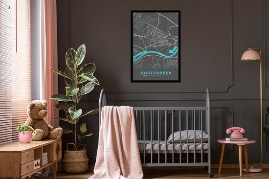 Cadre photo avec affiche - Carte - Oosterbeek - Carte - Plan de la ville - 80x120 cm - Cadre pour affiche