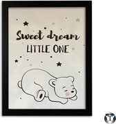Babykamer Posters | Sweet Dream Little One | 21x30 cm | Diverse Posters | Kinderkamer | Babykamer | Jongen en Meisje | Poster Babykamer | Canvas | Wanddecoratie | Kinderposters | Cadeau | Baby Dieren | Nordic Style | TheOldOmen |