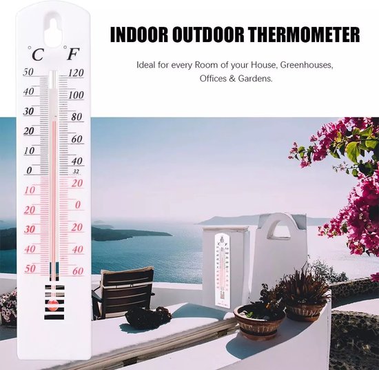 Thermomètre mural à alcool d'intérieur ou d'extérieur