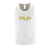 Witte Tanktop met “ BadBoy “ print Goud Size XXL