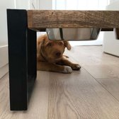 HUUS Voerbakje hond - L  - Bruin - L: 52x26x23 cm