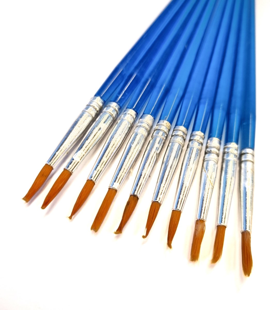 Verfkwasten 6.42 Blauw Set van 10 Pointed Penselen Kwastjes Schilderen...