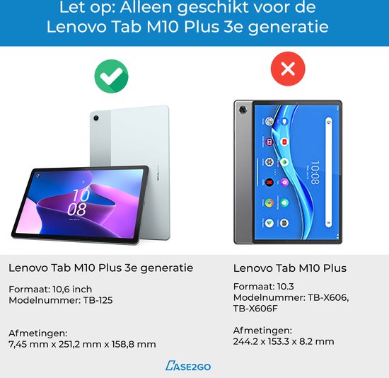 Étui pour tablette et protecteur d'écran pour Lenovo Tab M10 Plus (3ème génération) étui pour tablette et protecteur d'écran - Housse 2 en 1 - 10,6 pouces - Tri-Fold Book Case - Rouge