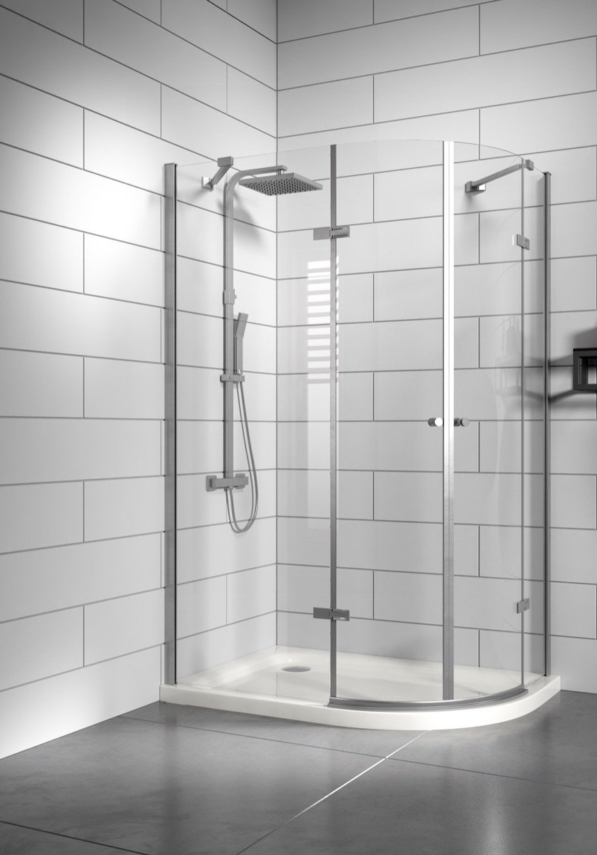 Badplaats Douchecabine Toronto 90 cm x 120 cm x 190 cm - Chroom - Douchewand met Draaideuren - Rechts