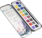Aquarel verf set - 18 kleuren - 1 penseel | verven voor kinderen | knutselen