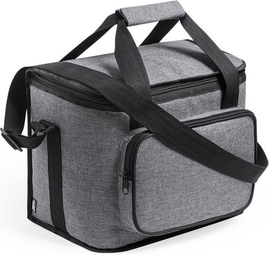 Koeltas met inhoud van 15 liter - grijs - 31 x 24 x 20 cm - Koeltassen - polyester/aluminium - met voorvakje van KOEL — afbeelding 3