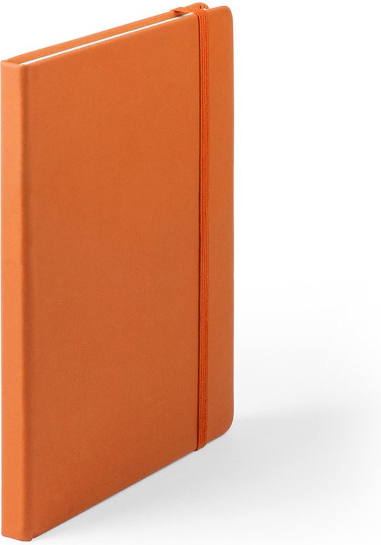 Notitieboekje - met elastiek - A5 - oranje - 100 paginas - opschrijfboekjes - lue schriften