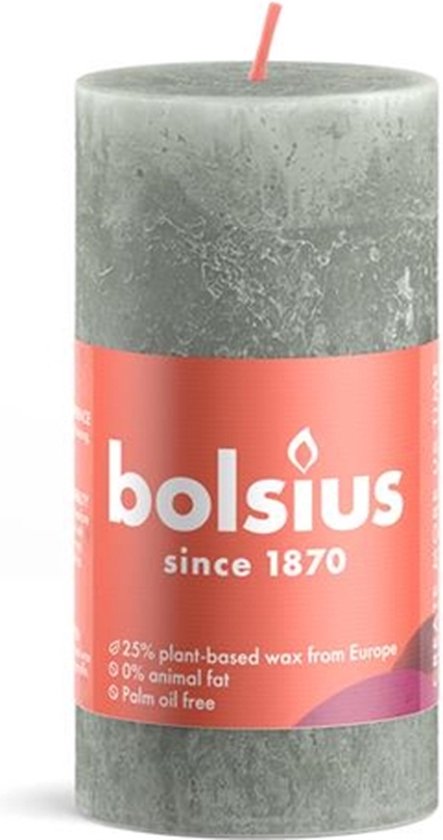 Bolsius - Rustiek stompkaars shine 100/50 jade green