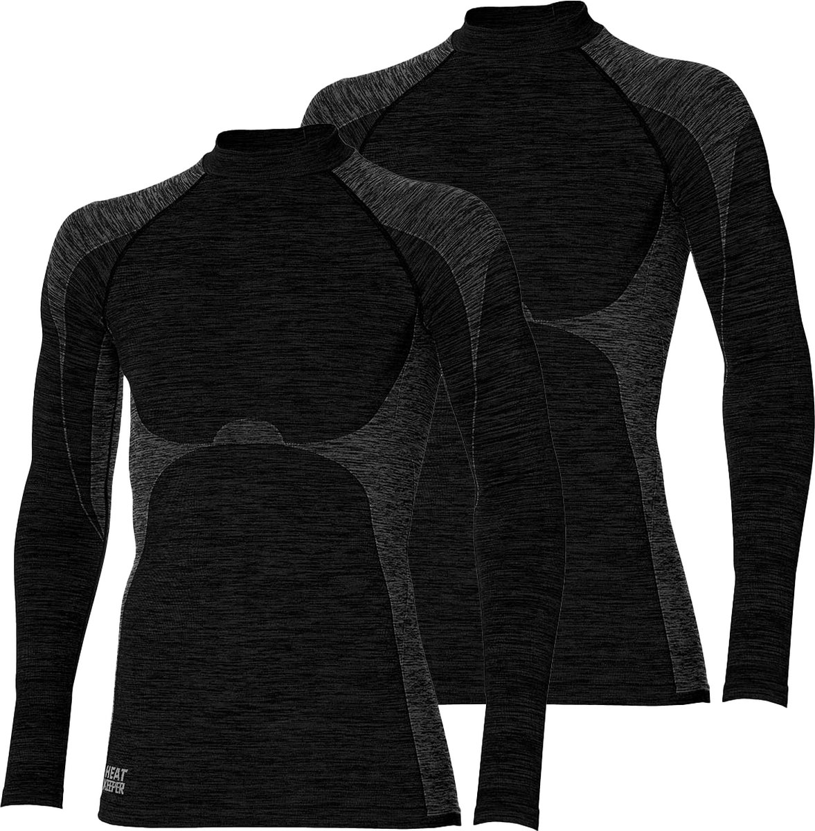Heatkeeper thermo premium heren shirt 2-pack - Zwart - XXL