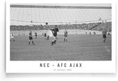 Walljar - Poster Ajax - Voetbal - Amsterdam - Eredivisie - Zwart wit - NEC - AFC Ajax '50 - 20 x 30 cm - Zwart wit poster