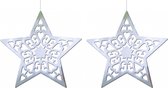2x décoration à suspendre étoile de Noël argent 50 cm