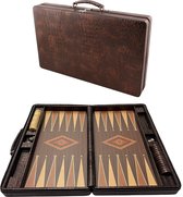 Valise de Backgammon - Tavla - Set de backgammon de Luxe - Bordspel - 44, 5 x 27 x 6,5 cm