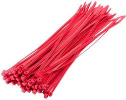 Kabelbinders - rood - 100x - 10 x 0,25 cm - tiewraps - tie ribs - bundelbanden - nylon