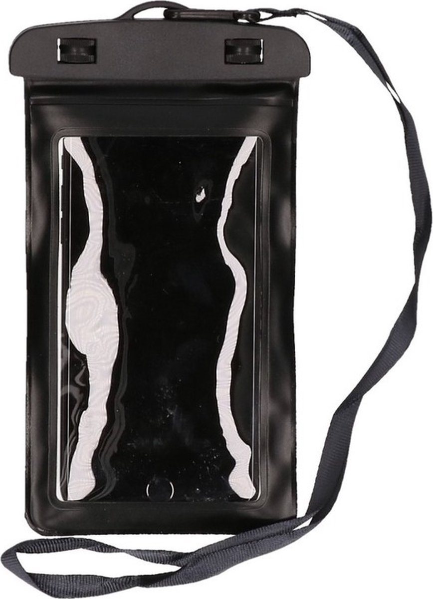 Bellatio Design Telefoonhoesje - zwart - kunststof - 21 x 11,5 cm - waterdicht