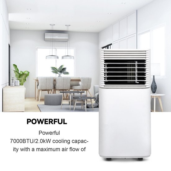 Mobiele airco Airconditioner met afstandsbediening 7000 BTU 4in1 Energie klasse A