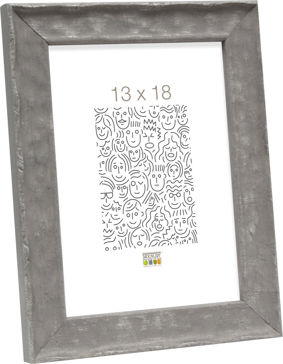 Deknudt Frames fotolijst S46HF7 - grijs - golfstructuur - hout - 13x18