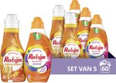 Bol.com Robijn Color & Passiebloem Wasmiddel en Wasverzachter Pakket - 5 stuks - Voordeelpakket aanbieding