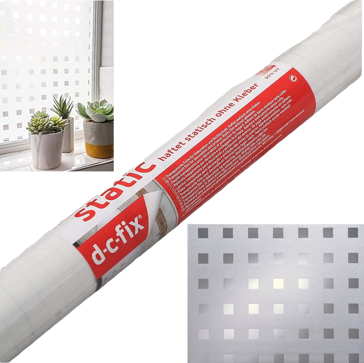 Caree Statische glasfolie - raamfolie - 45 x 150 cm - 2 Rollen