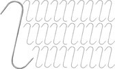 Vleeshaak - S-haak - rookhaak - s haken / vleeshaken - voor ophangen vlees voor roken - lengte 15 cm - set van 30 stuks