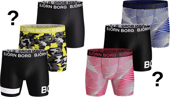 Björn Borg - Heren - Polyamide Onderbroeken - Verrassingspakket - 6 Pack - Hydro Pro Sport Boxers - Maat S
