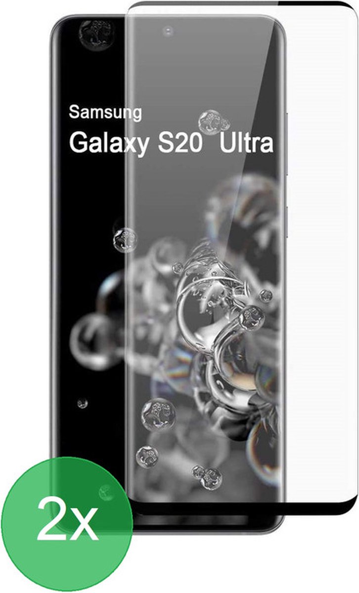 2x Full Cover Screenprotector Geschikt voor: Samsung Galaxy S20 Ultra - Screen protector - volledige glas - bescherming - beschermglas - ZT Accessoires