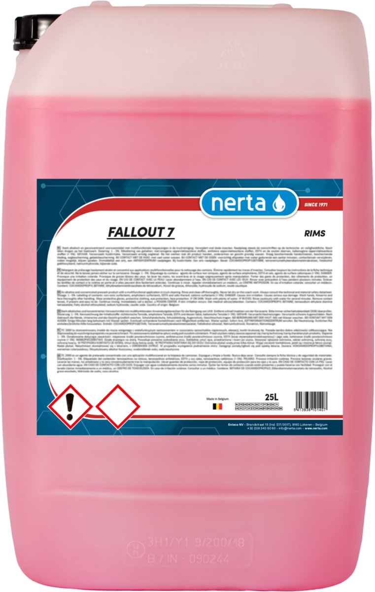 Nerta Fallout 7 - auto reiniging - Velgenreiniger - Zuurvrij - roestverwijderaar - 5 liter
