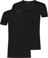 Ten Cate Basics organic cotton stretch t-shirt zwart 2-pack voor Heren | Maat XL