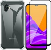 Hoesje geschikt voor Samsung Galaxy Xcover 2 Pro - Anti Shock Proof Siliconen Back Cover Case Hoes Transparant - Full Tempered Glass Screenprotector