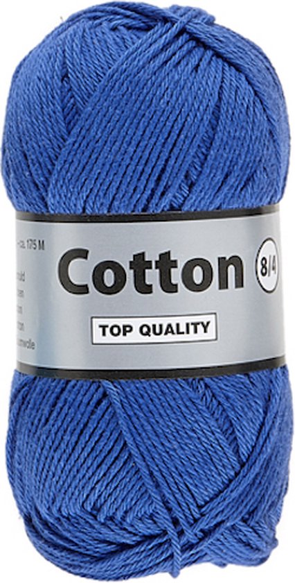 Beyond genie hoogte Lammy yarns Cotton eight 8/4 dun katoen garen - helder blauw (039) - naald  2,5 a 3mm -... | bol.com
