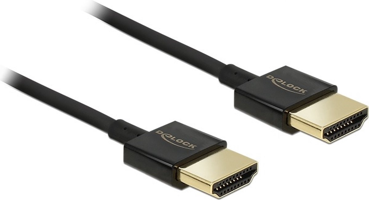 Dunne Premium HDMI kabel - versie 2.0 (4K 60Hz) / zwart - 0,25 meter