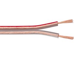 Luidspreker kabel (CU koper) - 2x 2,50mm² / transparant - 10 meter