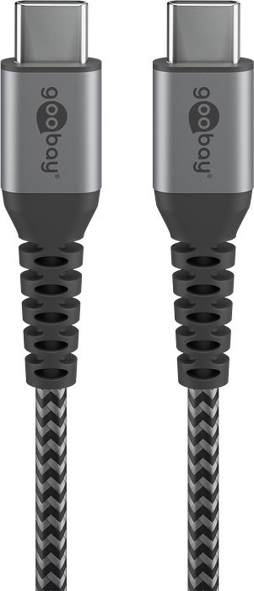 Goobay USB-C naar USB-C kabel - USB2.0 - tot 60W / nylon - 2 meter