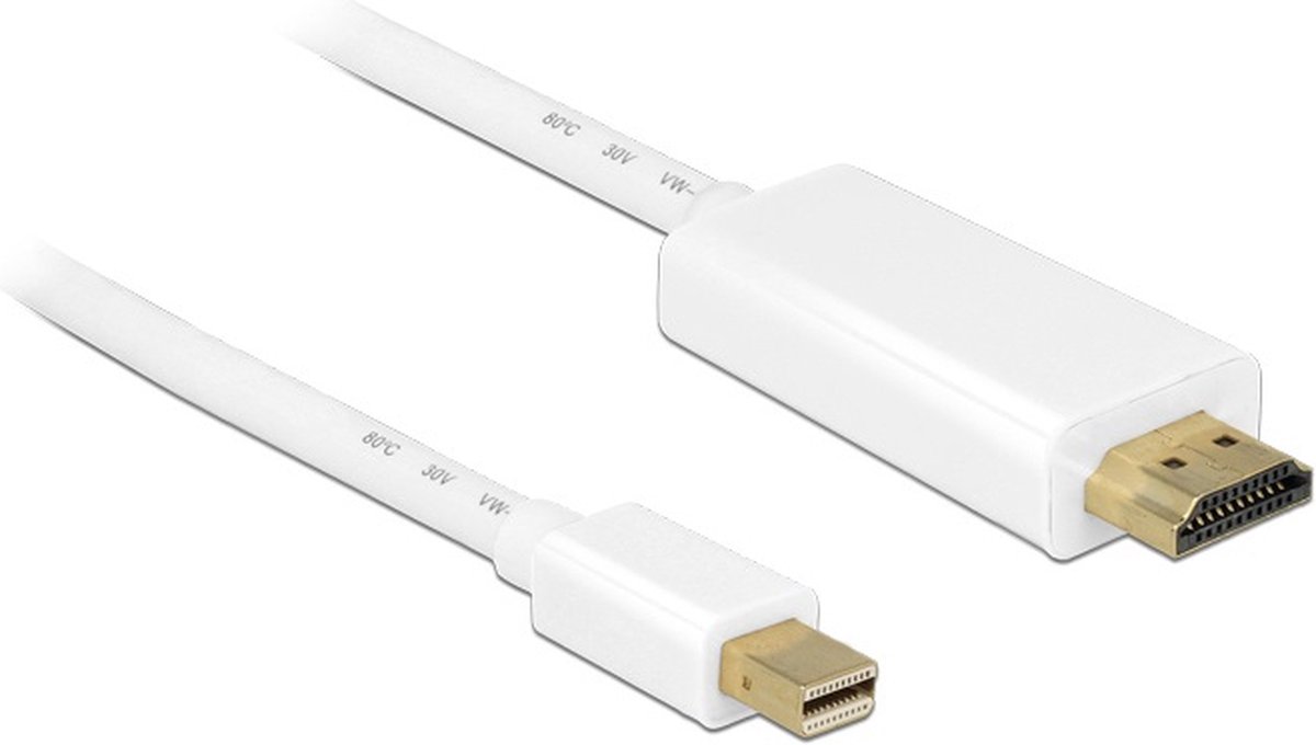 Premium Mini DisplayPort 1.1a naar HDMI 1.3 kabel (Full HD 1080p) / wit - 2 meter