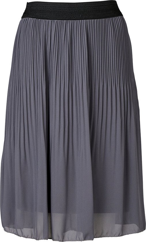 Dames plisse rok uni met elastische brede tailleband - donkergrijs - kort |  Maat XL-2XL | bol.com