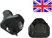 Stroom adapter C13 (v) - Britse (type G) stekker (m) / zwart
