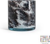 Design Vaas Cilinder - Fidrio GRANITO - glas, mondgeblazen bloemenvaas - diameter 17 cm hoogte 18 cm
