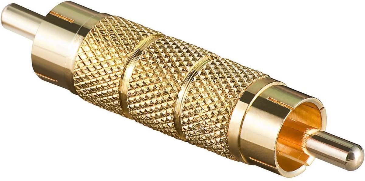 Tulp mono audio (m-m) koppelstuk - verguld (metaal)