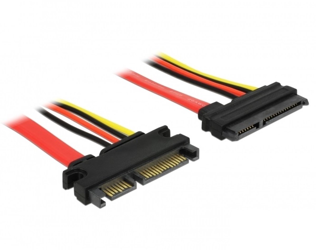 SATA data- en voeding verlengkabel - 5V + 12V - SATA600 - 6 Gbit/s - 0,50 meter