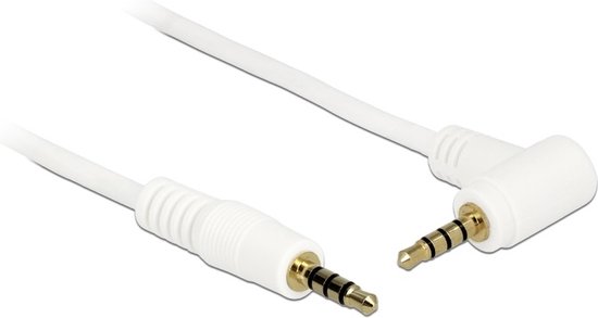 3,5mm Jack 4-polig audio/video kabel AWG24 - haaks / wit - 0,50 meter |  bol.com