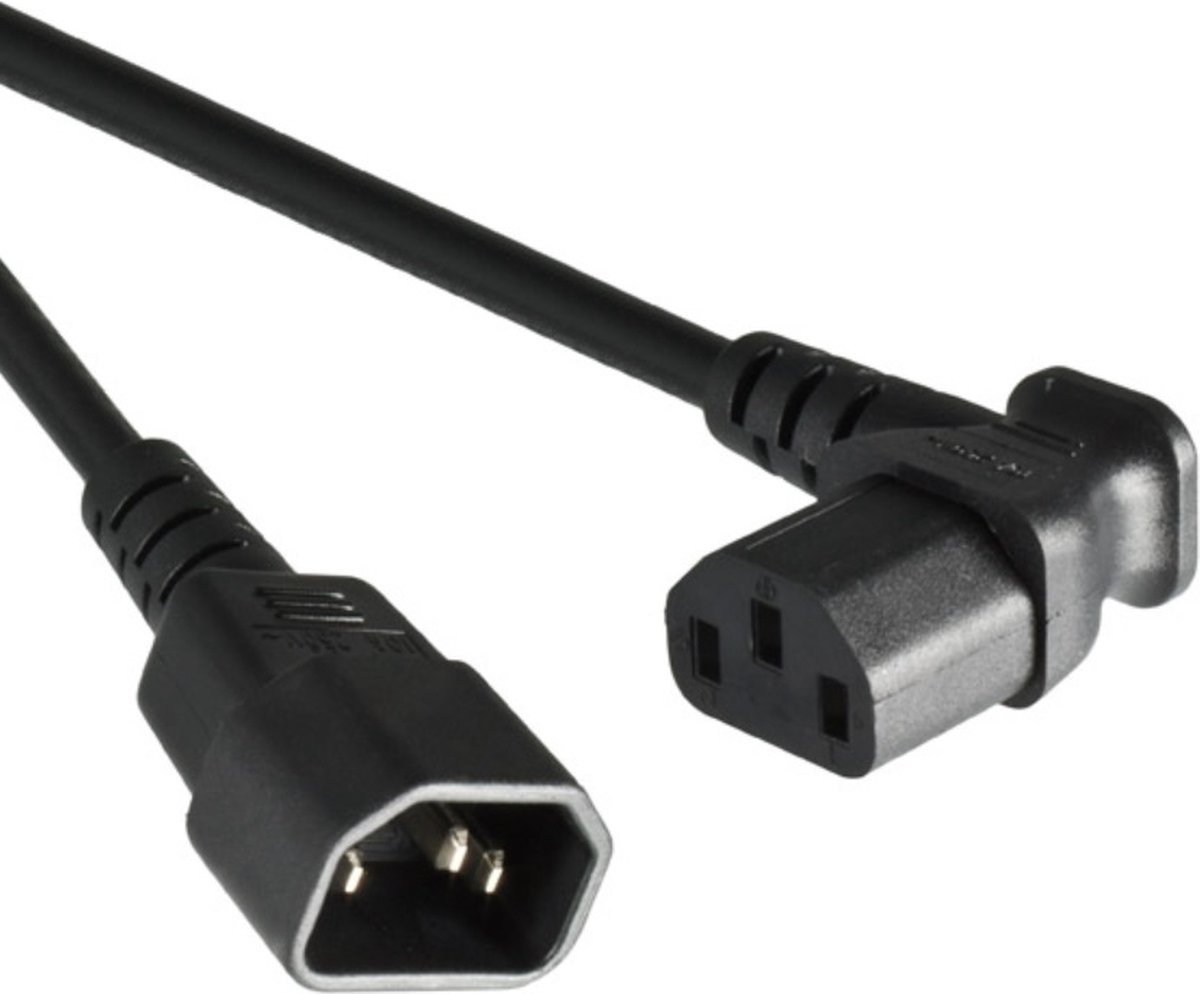 C13 (haaks/links) - C14 stroomkabel voor UPS/PDU - 3x 1,00mm / zwart - 1,8 meter