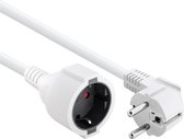 Bachmann Geaarde voeding verlengkabel haaks - 3x 1,5mm / wit - 7,5 meter