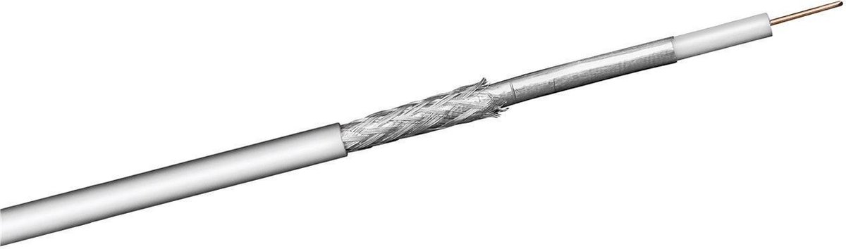 100 dB coaxkabel op haspel voor binnen (CCS) / wit - 100 meter