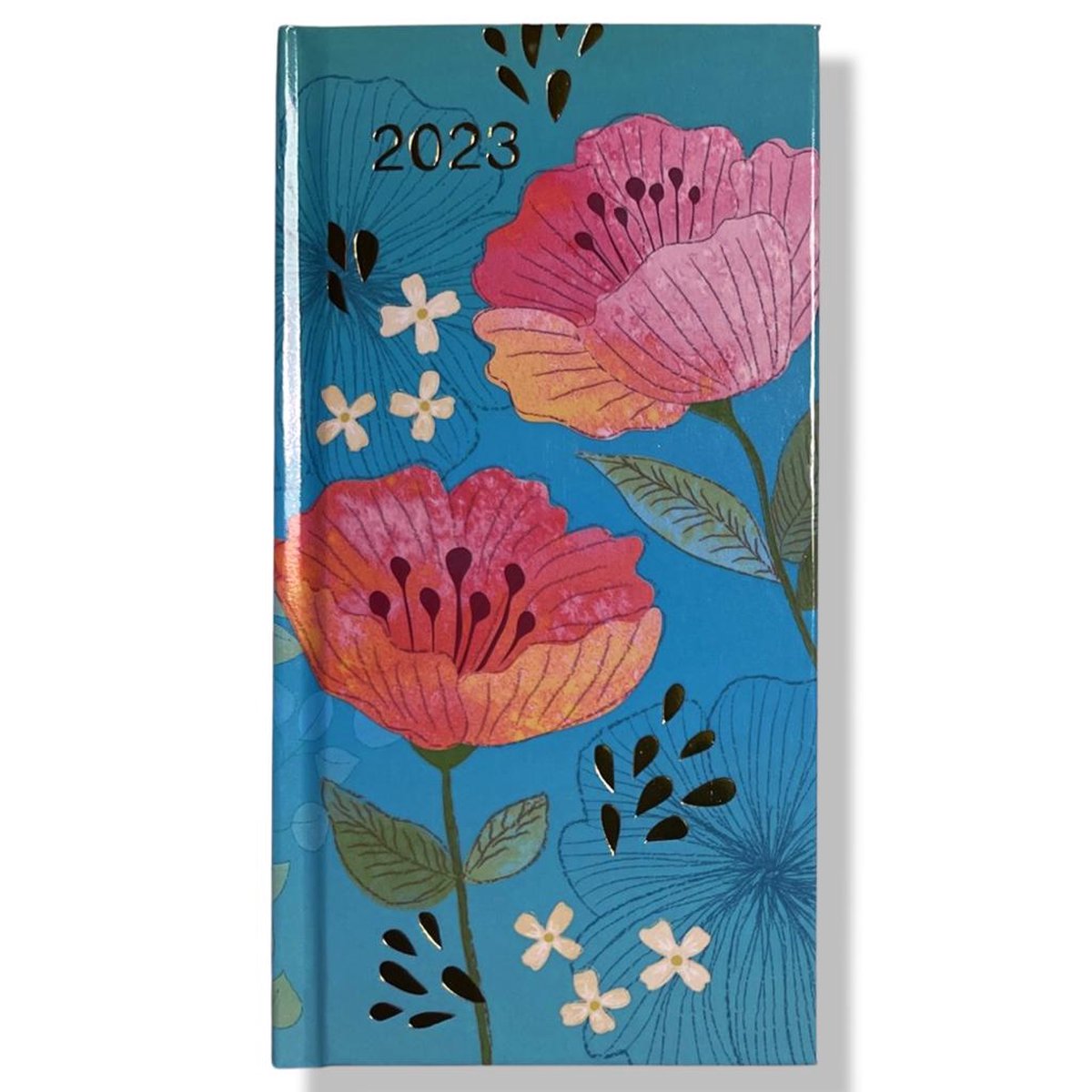 Hardcover Pocket Agenda 2023 - Flowers - 8,1x16cm - 1w/2p