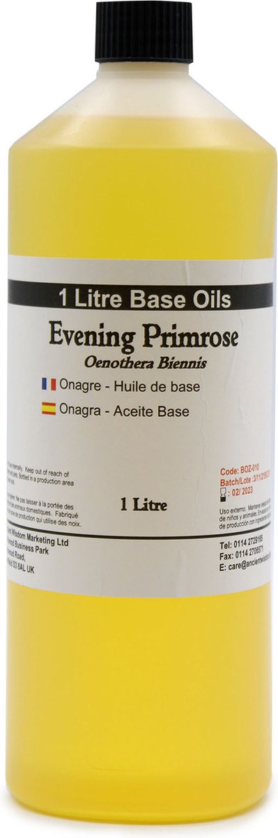 Goedkoopste Basis Olie - Teunisbloemolie - 1 Liter - Aromatherapie - Basisolie - Draagolie - Basisolie Voor Etherische Oliën