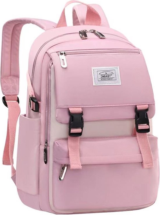 Veran Backpack - Sac à dos - École - Filles - Garçons - Ados - Imperméable - Cartable - 25 litres - Rose