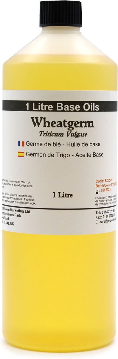 Goedkoopste Basis Olie - Tarwekiemolie - 1 Liter - Aromatherapie - Basisolie - Draagolie - Basisolie Voor Etherische Oliën