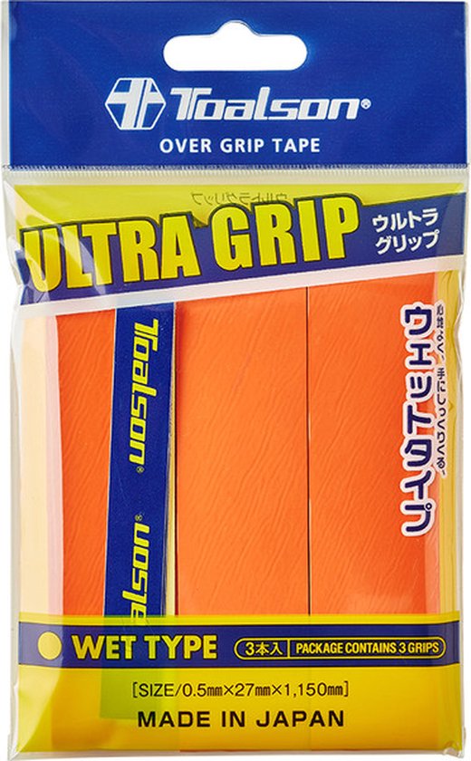 Toalson Ultra Overgrip Oranje - Tennis Padel - 3 Stuks Toalson Ultra Overgrip Oranje - Tennis Padel - 3 Stuks